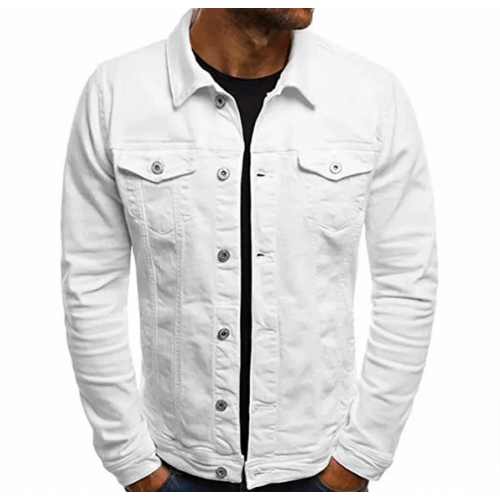 White Denim Jacket Men